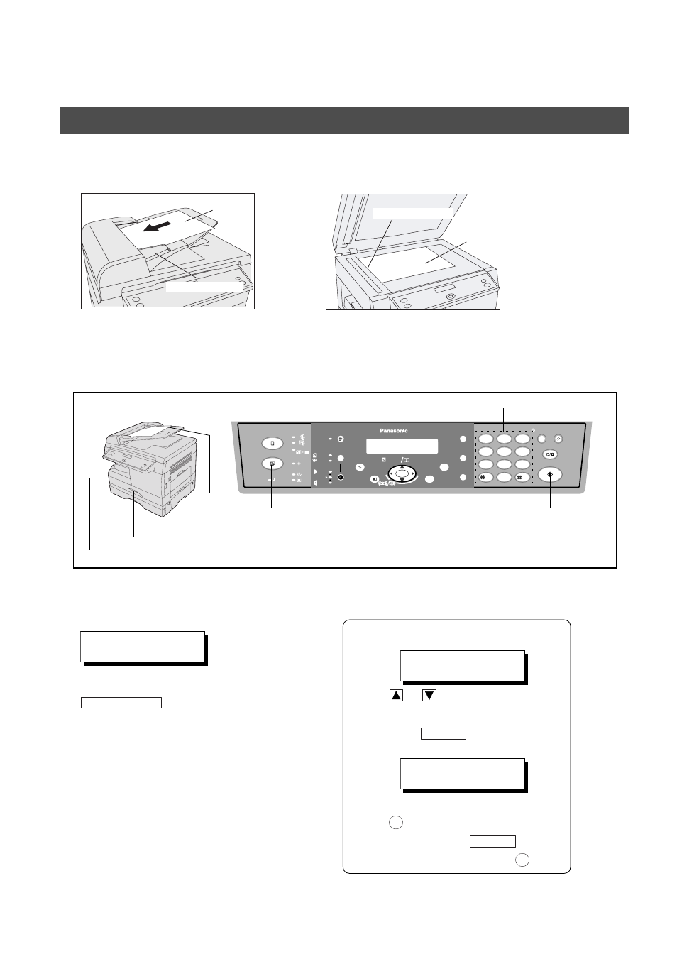 Operation chart (for facsimile), How to load document(s), Basic operation | How to dial (manual number dialing), Installing your machine | Panasonic DP-150FX User Manual | Page 4 / 112