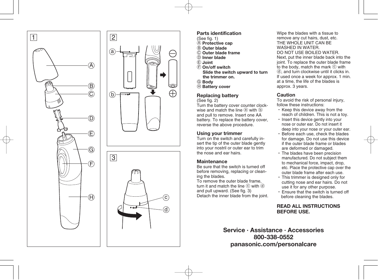 Panasonic ER416 User Manual | Page 2 / 2