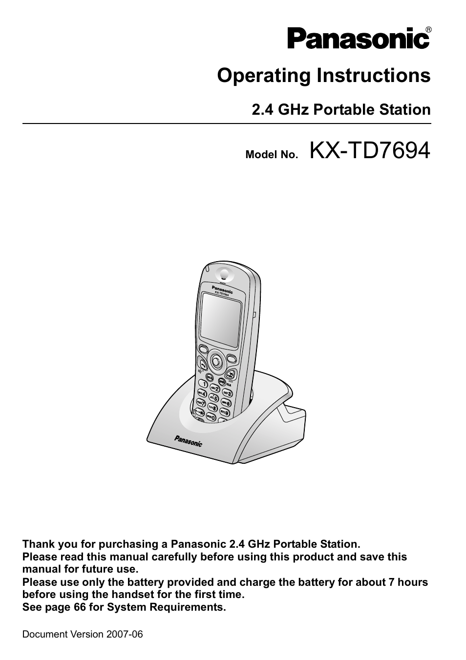 Panasonic KX-TD7694 User Manual | 68 pages