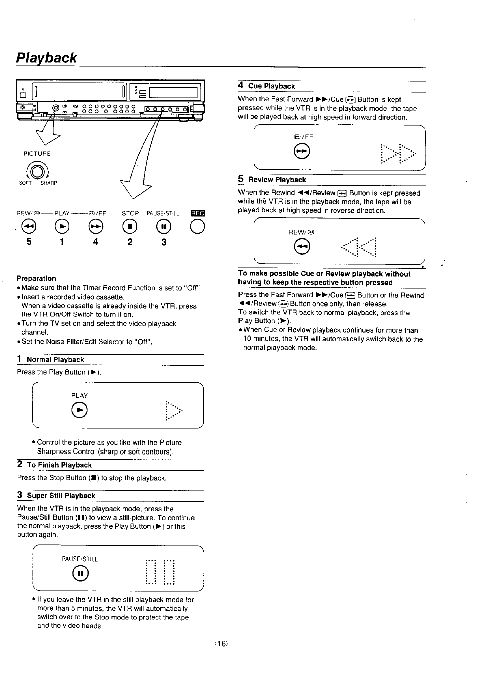 0 © o, Playback | Panasonic NV-J45 Series User Manual | Page 16 / 41