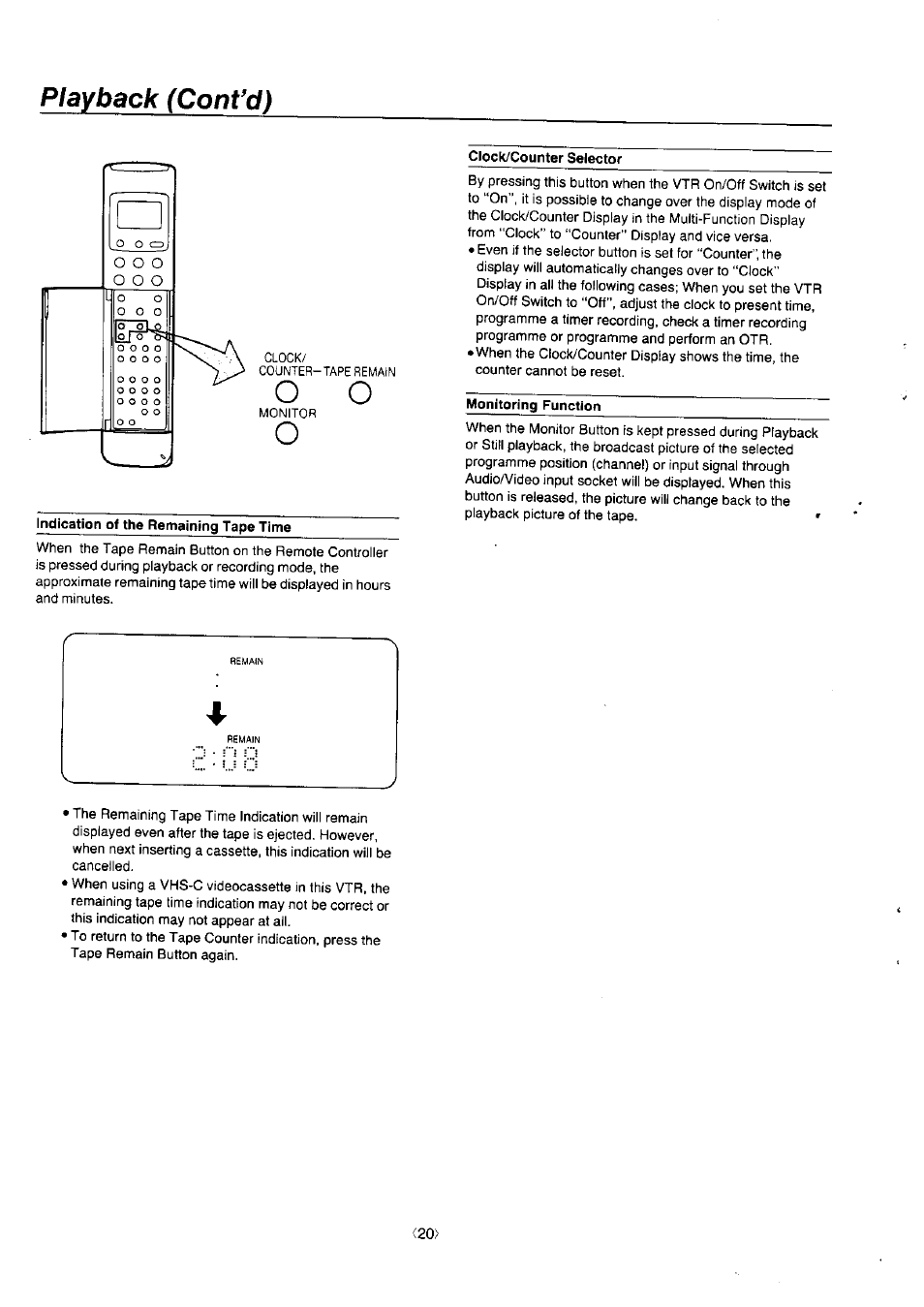 Playback (cont’d) | Panasonic NV-J45 Series User Manual | Page 20 / 41