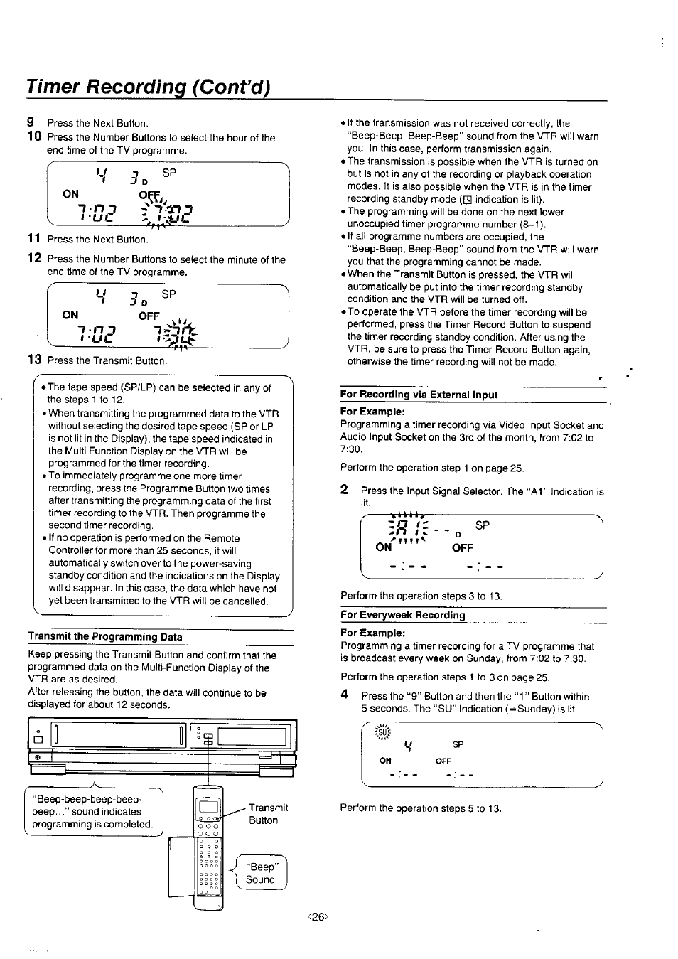 Timer recording (confd) | Panasonic NV-J45 Series User Manual | Page 26 / 41