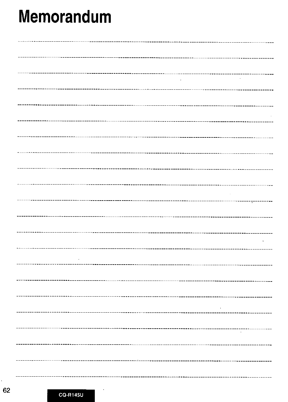 Panasonic CQ-R145U User Manual | Page 62 / 64