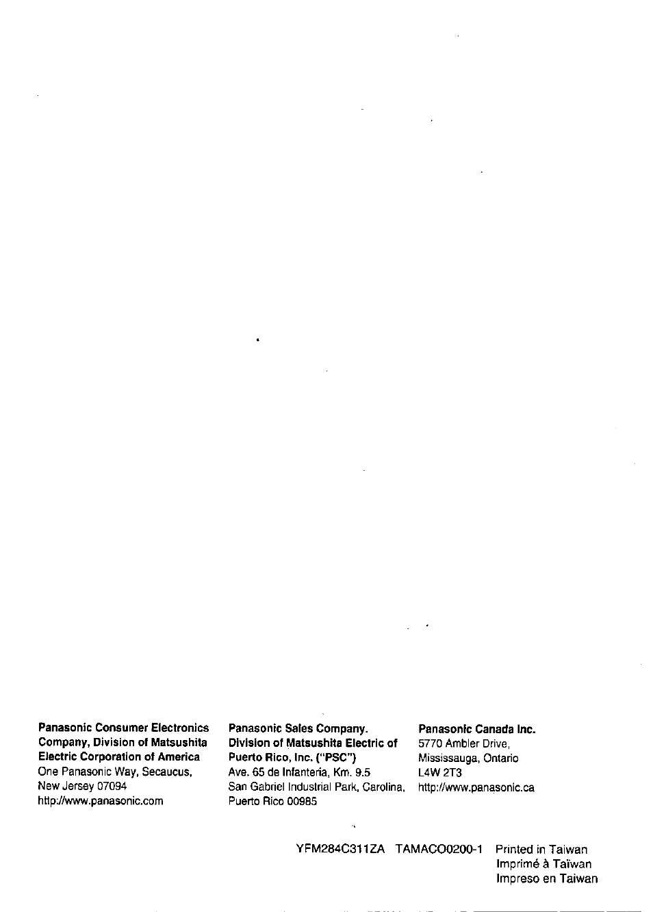Panasonic CQ-R145U User Manual | Page 64 / 64
