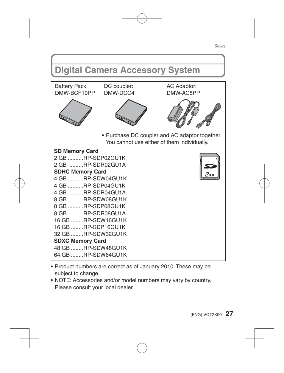 Digital camera accessory system | Panasonic DMC-FH22 User Manual | Page 27 / 34