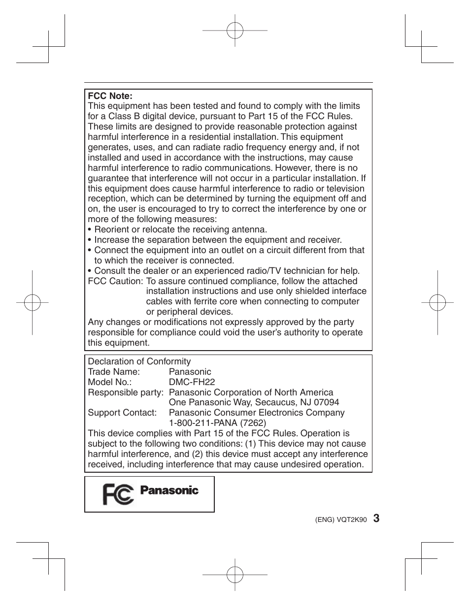 Panasonic DMC-FH22 User Manual | Page 3 / 34