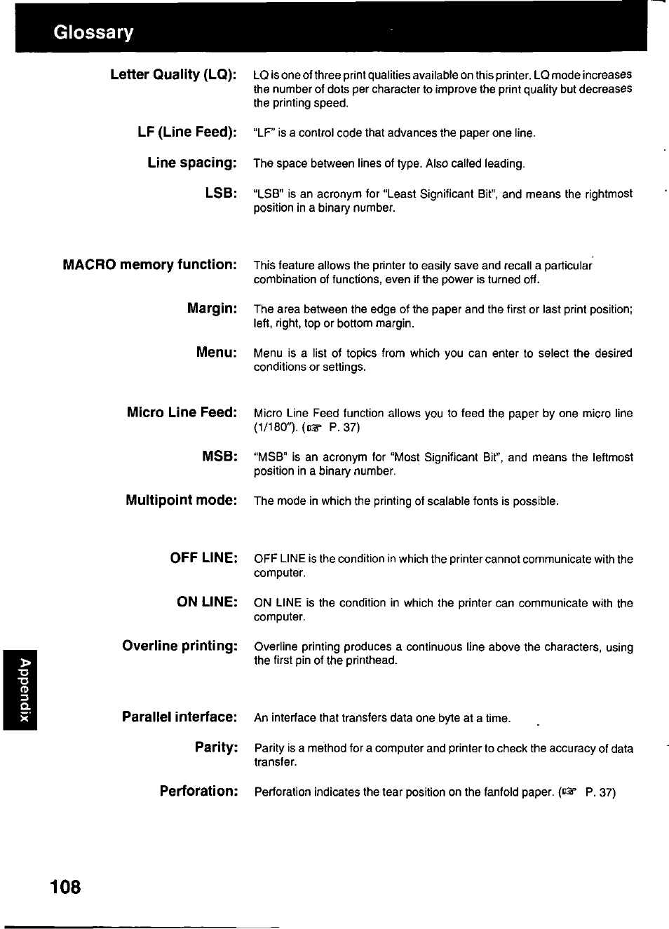 Panasonic KX-P3123 User Manual | Page 108 / 116