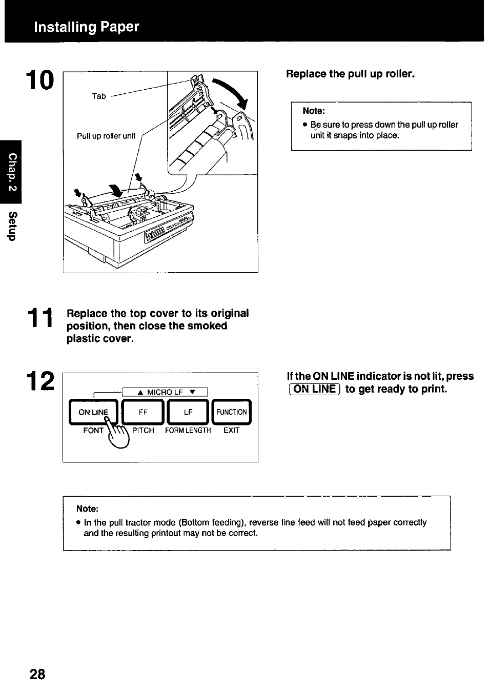 Replace the pull up roller | Panasonic KX-P3123 User Manual | Page 28 / 116