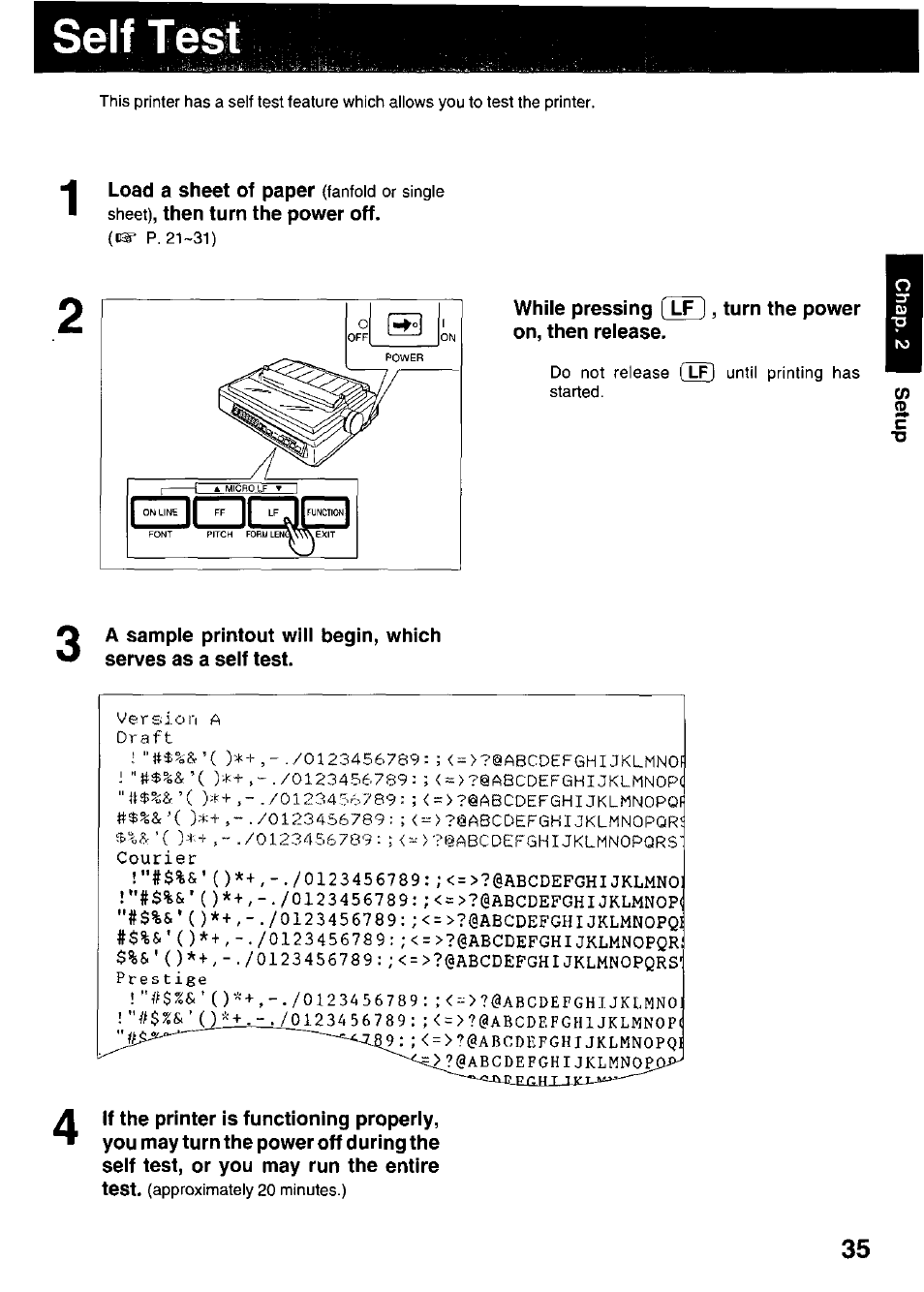 Panasonic KX-P3123 User Manual | Page 35 / 116