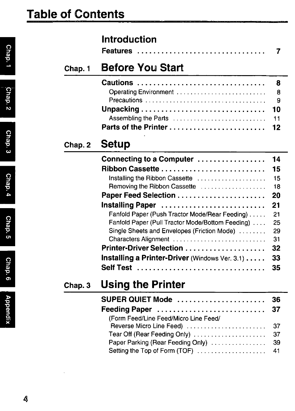 Panasonic KX-P3123 User Manual | Page 4 / 116