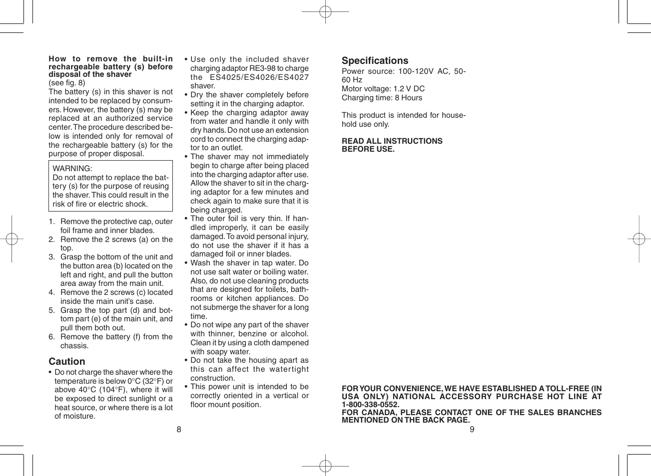 Panasonic ES4027 User Manual | Page 5 / 10