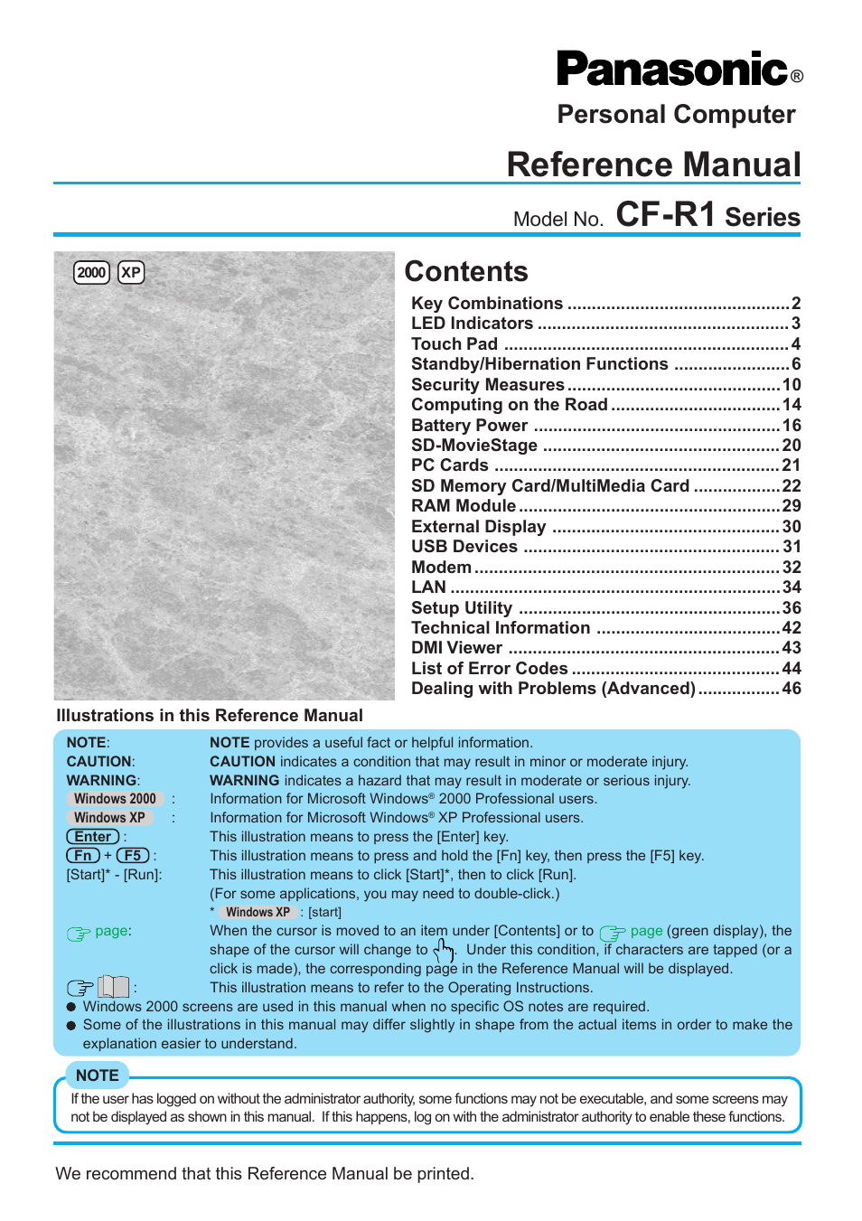 Panasonic CF-R1 User Manual | 52 pages