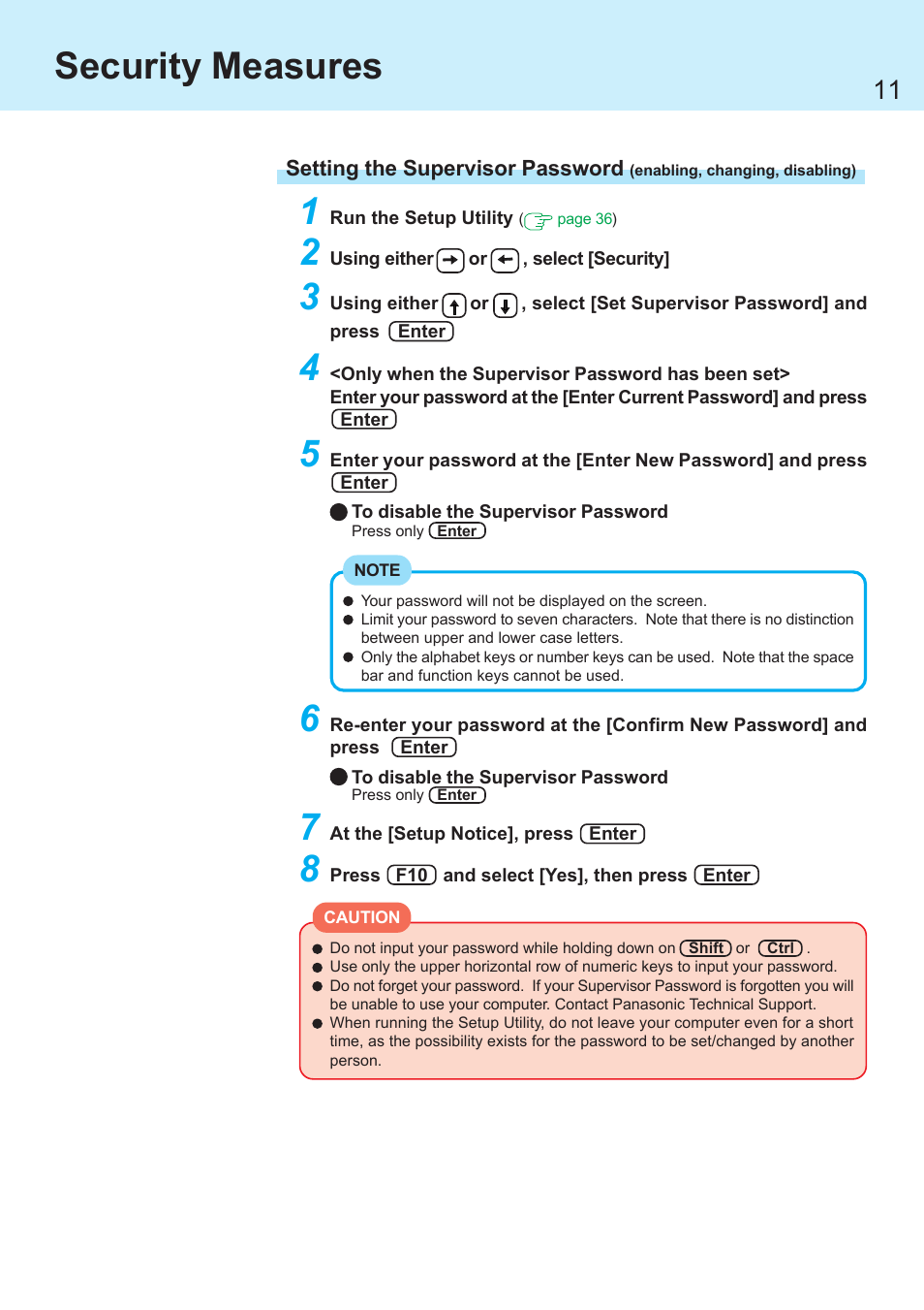 Security measures | Panasonic CF-R1 User Manual | Page 11 / 52