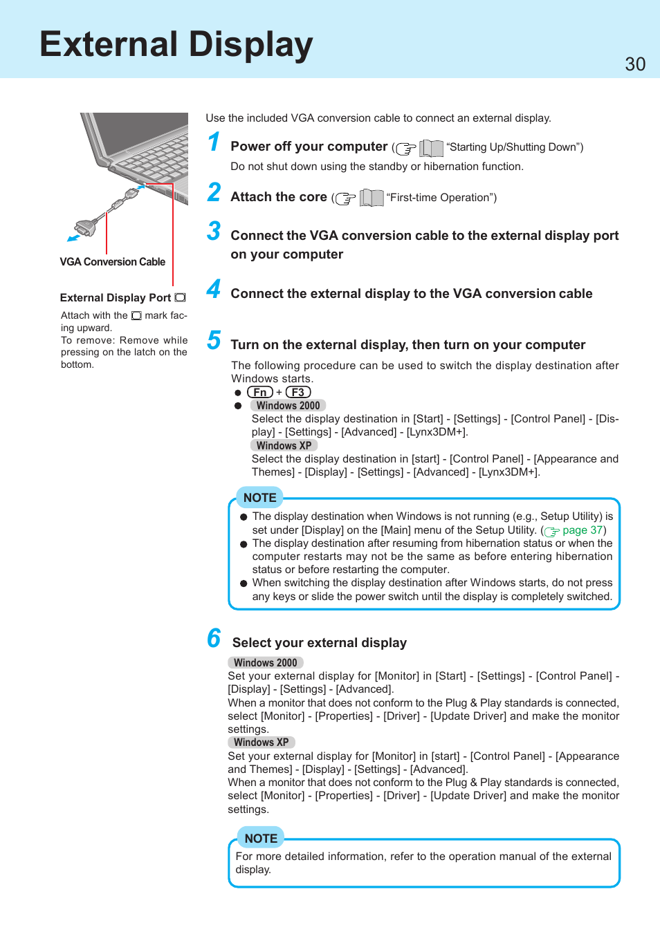 External display | Panasonic CF-R1 User Manual | Page 30 / 52