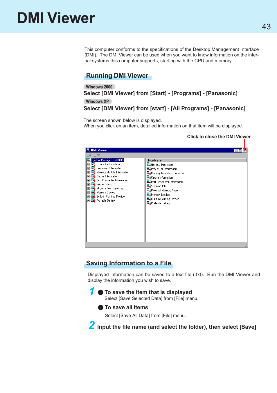 Dmi viewer | Panasonic CF-R1 User Manual | Page 43 / 52