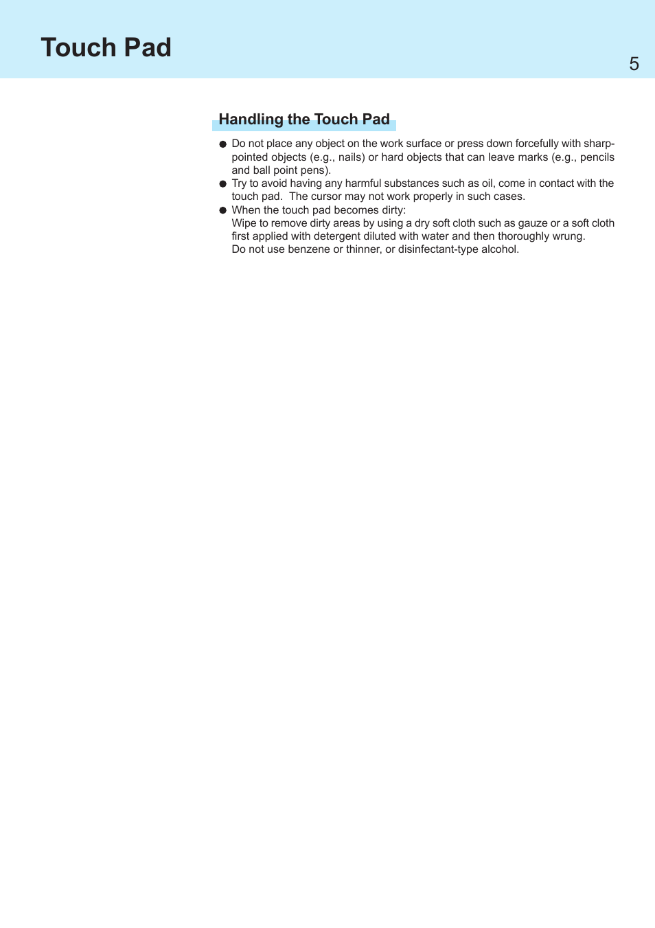 Touch pad | Panasonic CF-R1 User Manual | Page 5 / 52