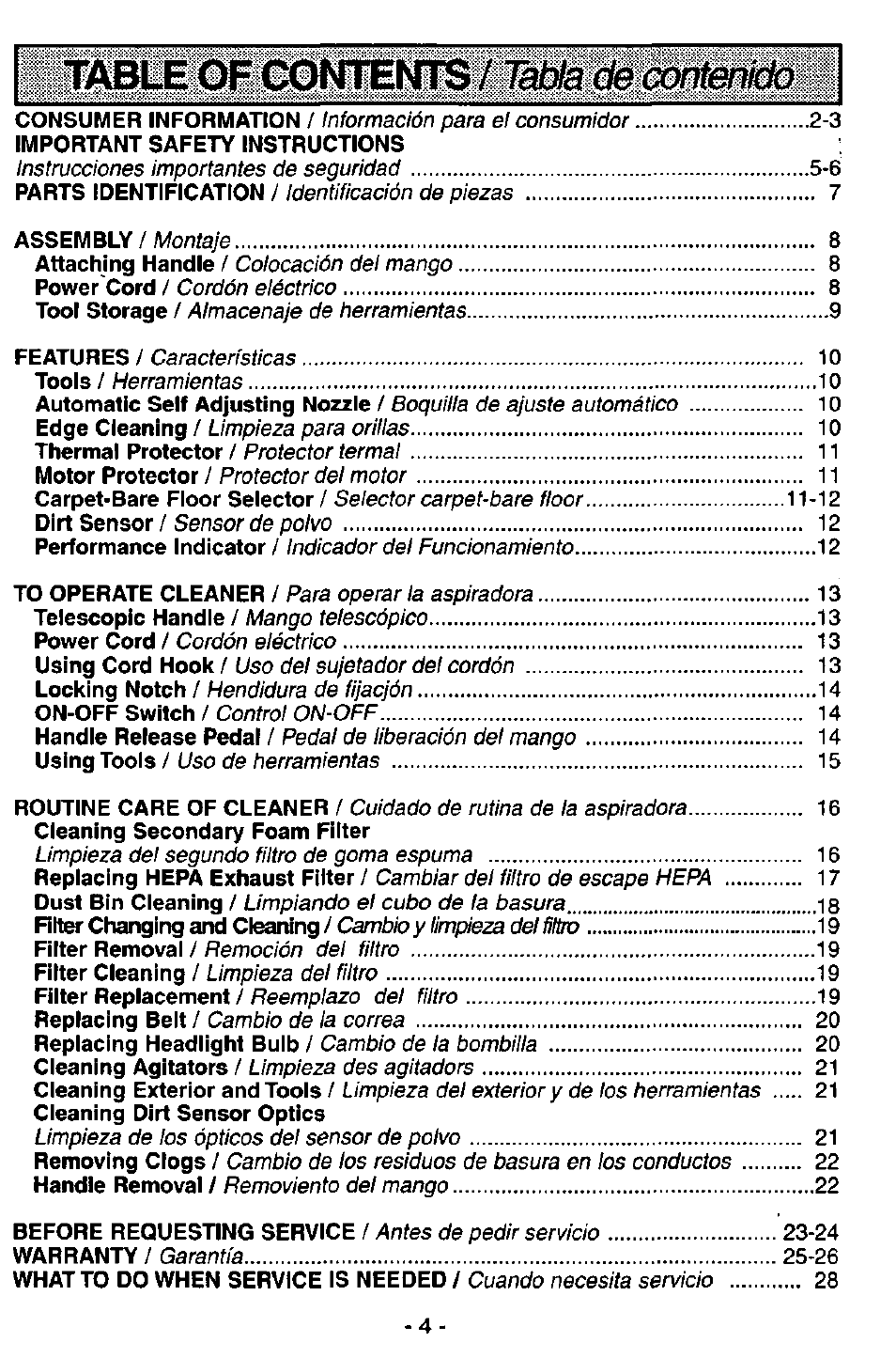 Panasonic MC-V7581 User Manual | Page 4 / 28
