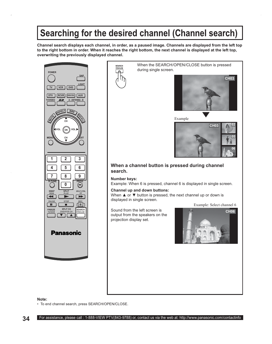 Channel search | Panasonic PT-60LC14 User Manual | Page 34 / 95