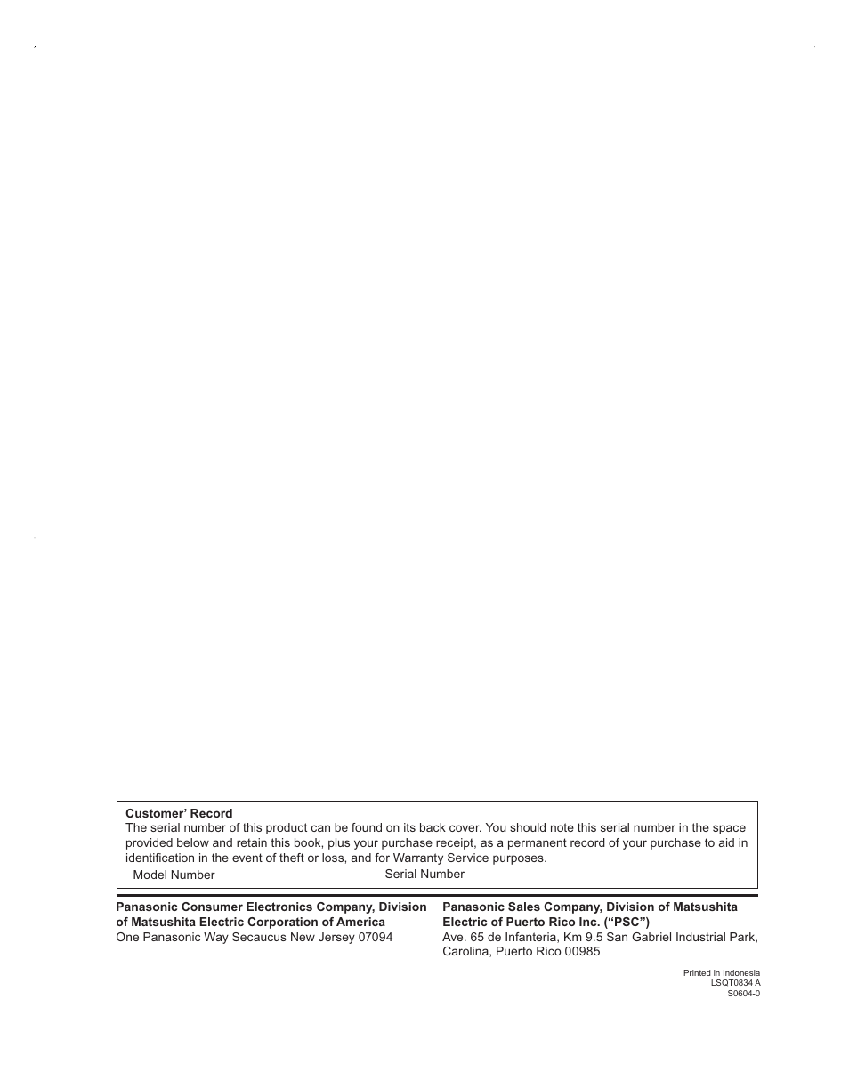 Panasonic PT-60LC14 User Manual | Page 88 / 95