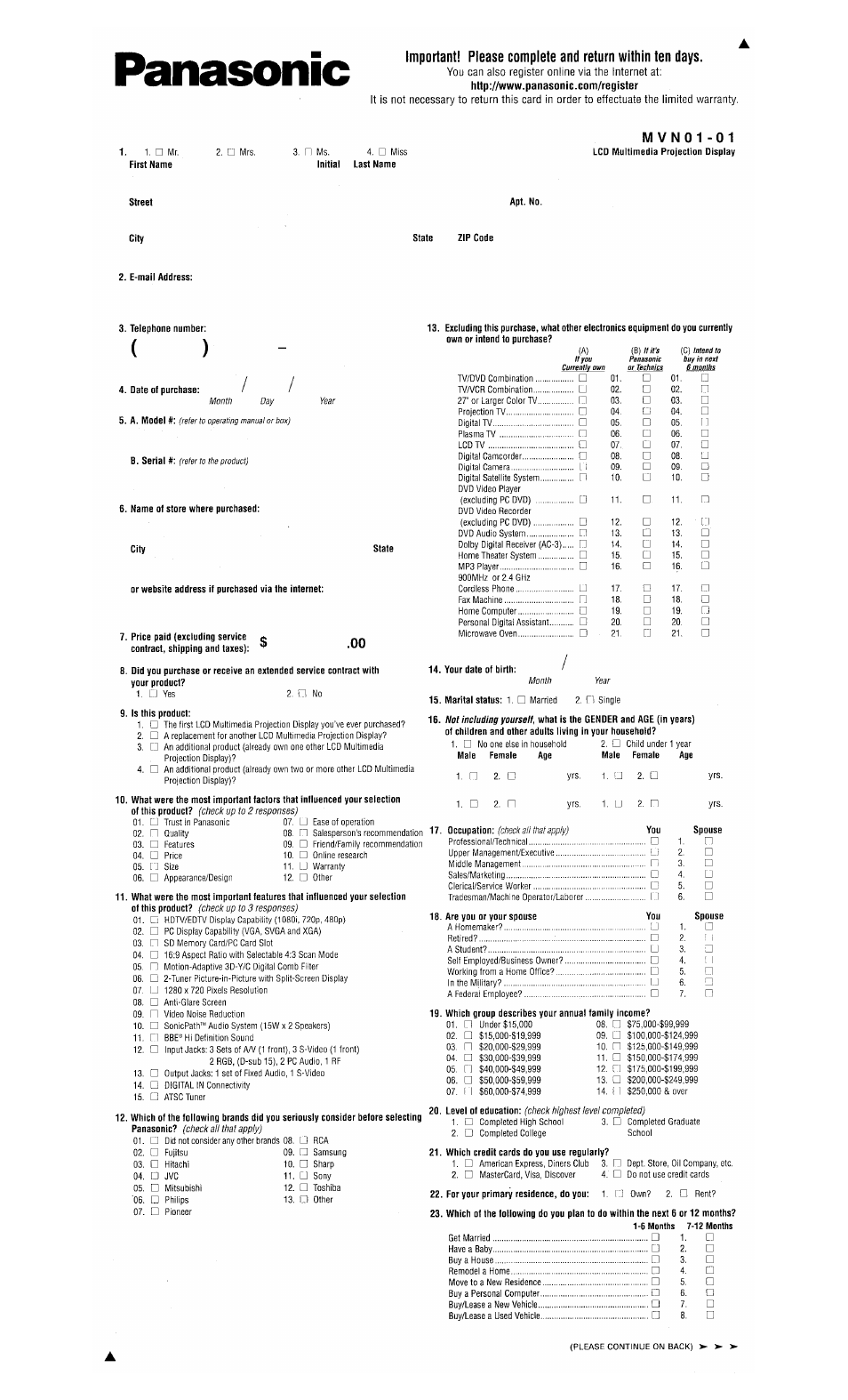 Panasonic PT-60LC14 User Manual | Page 94 / 95