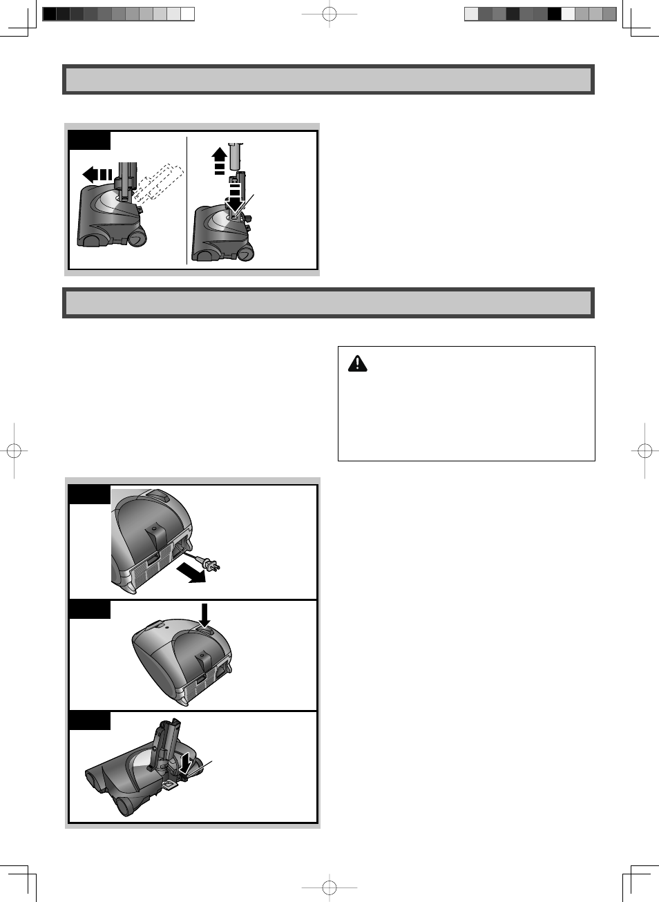 How to operate your cleaner, Warning, C-how to operate your cleaner | B-how to assemble your cleaner | Panasonic MC-CG887 User Manual | Page 10 / 32