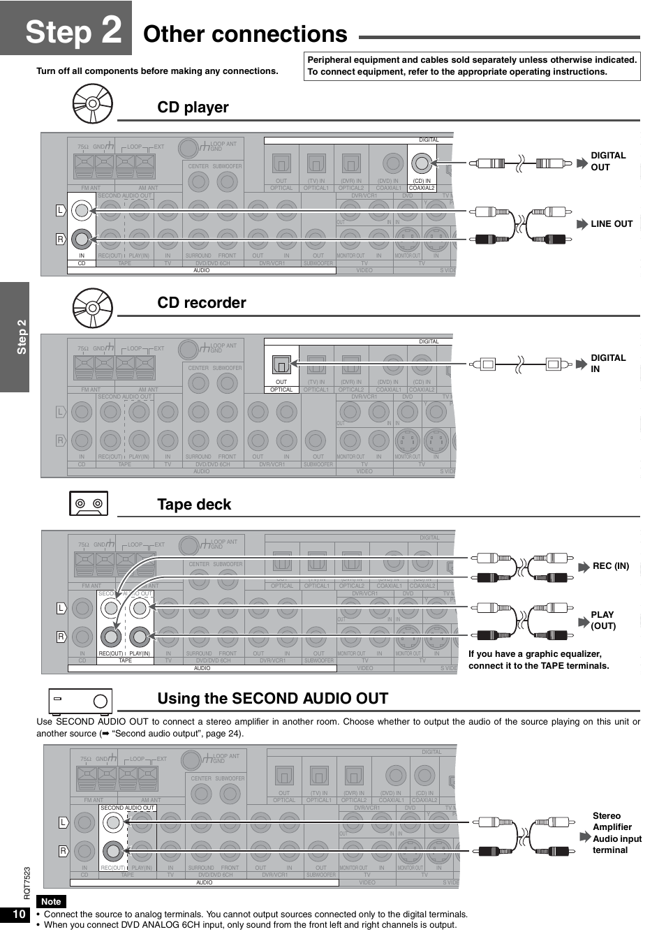 Step, Other connections, 10 st ep 2 | Panasonic SA-XR70  EN User Manual | Page 10 / 28