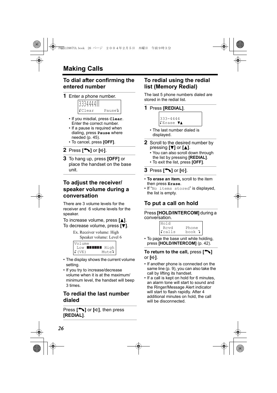 Making calls | Panasonic KX-TG2346 User Manual | Page 26 / 84