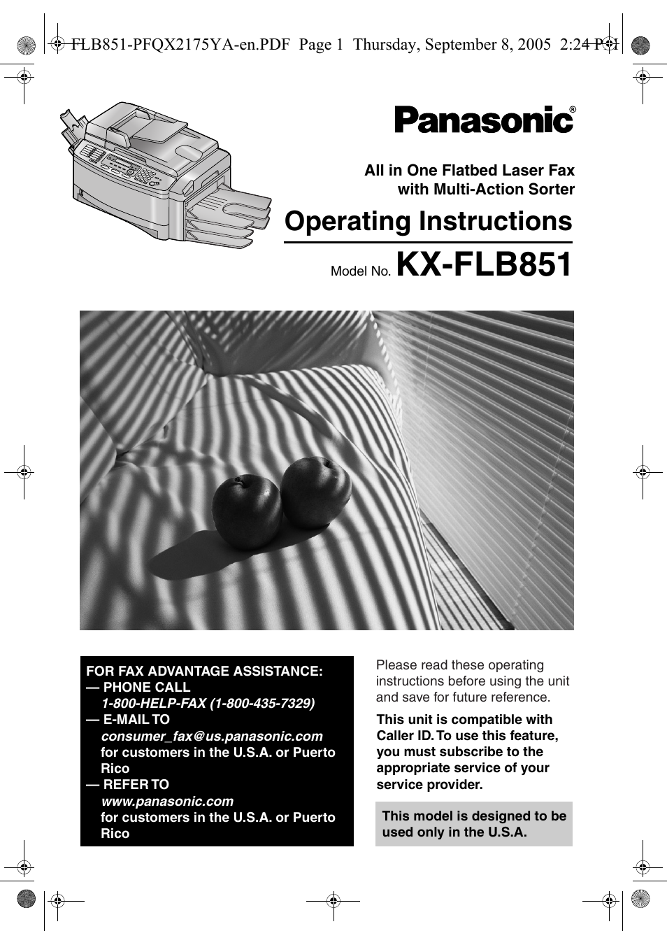 Panasonic KX-FLB851 User Manual | 110 pages