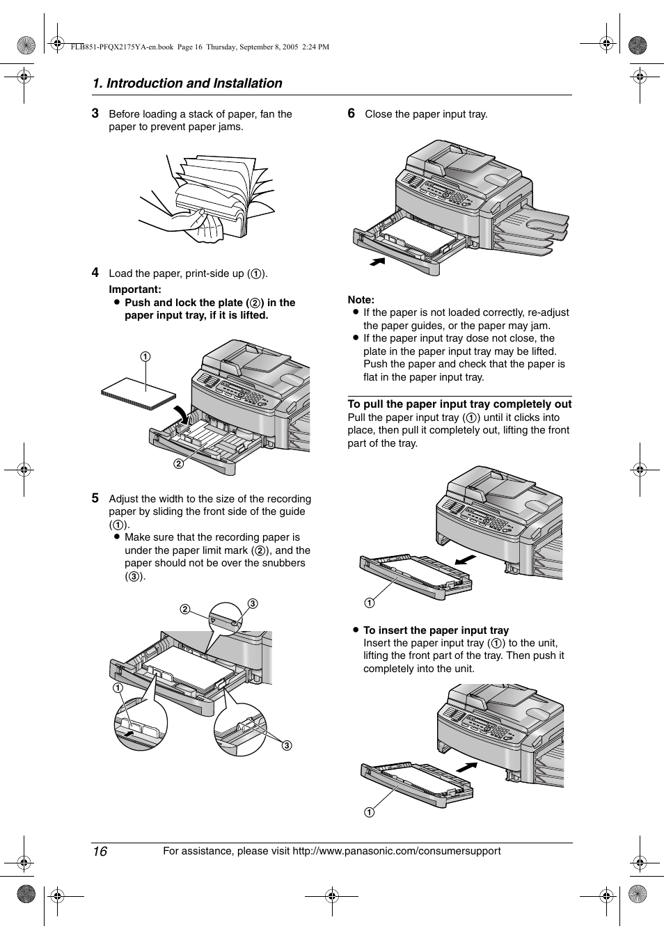Introduction and installation 16 | Panasonic KX-FLB851 User Manual | Page 18 / 110