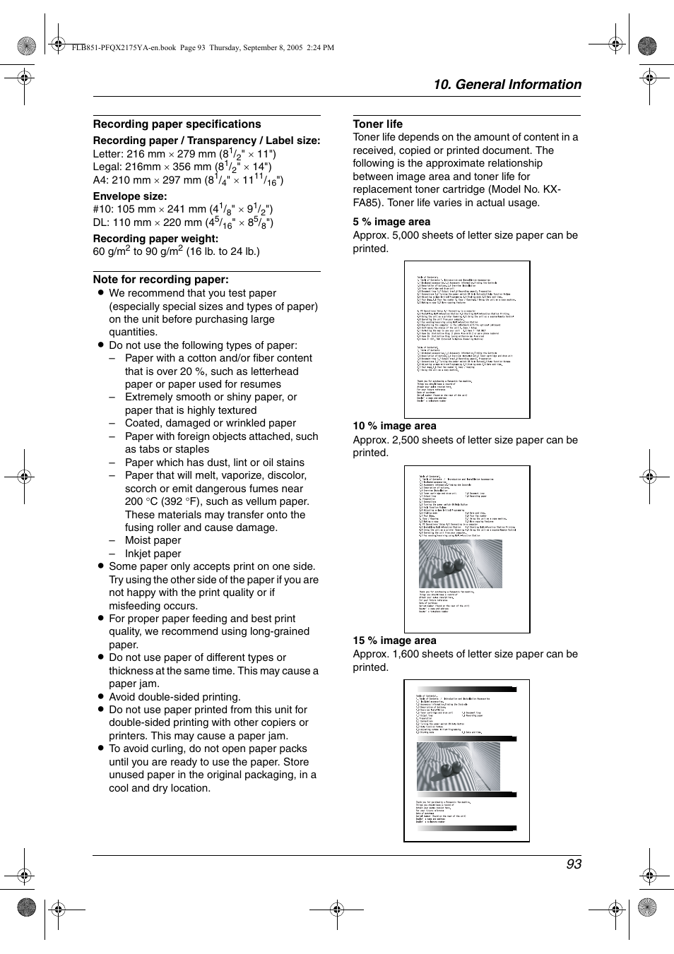 General information 93 | Panasonic KX-FLB851 User Manual | Page 95 / 110
