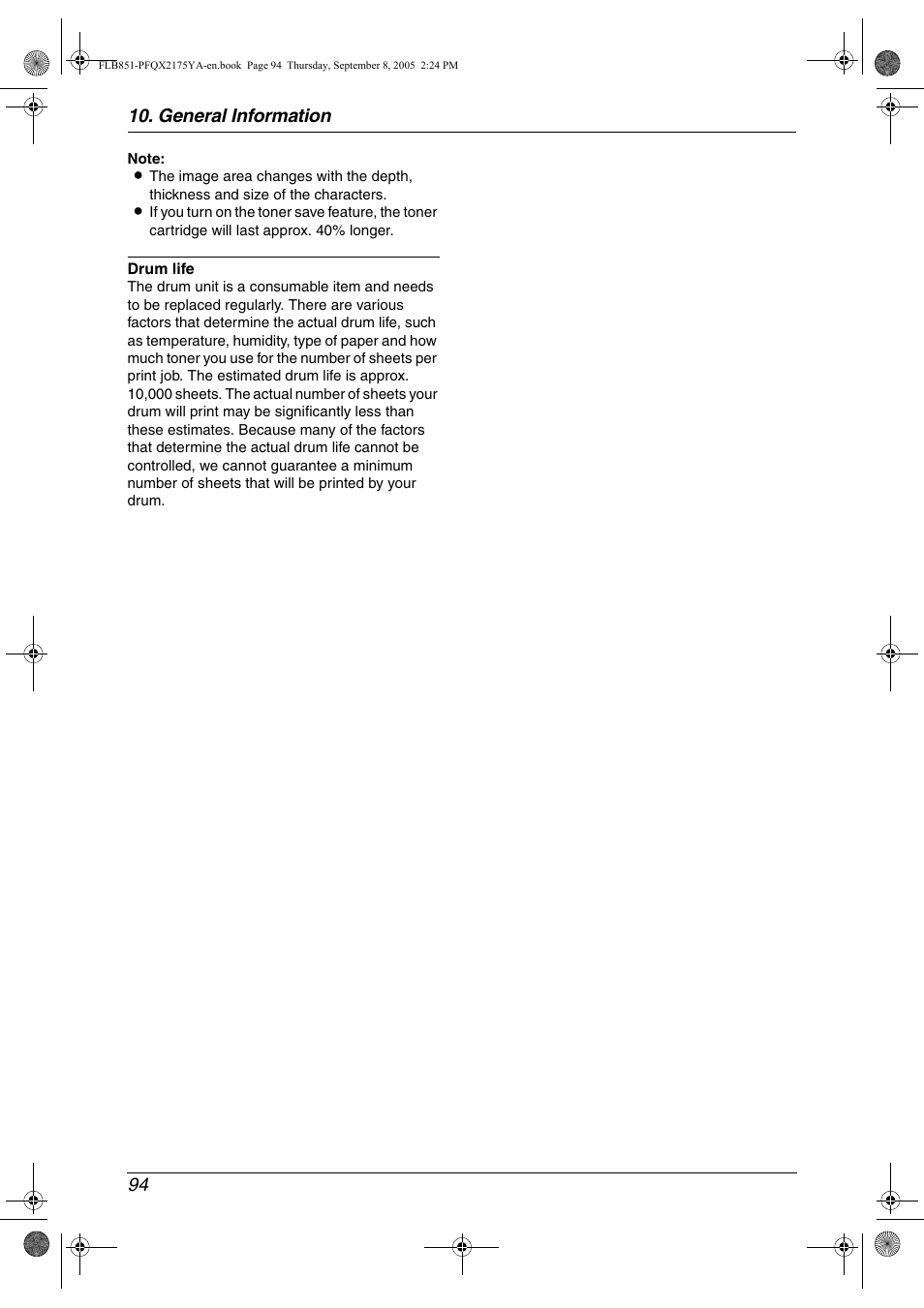 General information 94 | Panasonic KX-FLB851 User Manual | Page 96 / 110