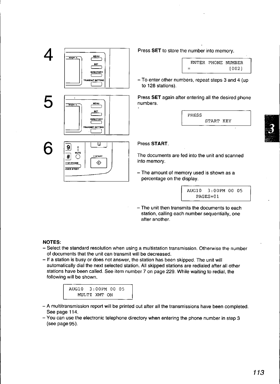 Notes | Panasonic KX-F3100 User Manual | Page 115 / 248