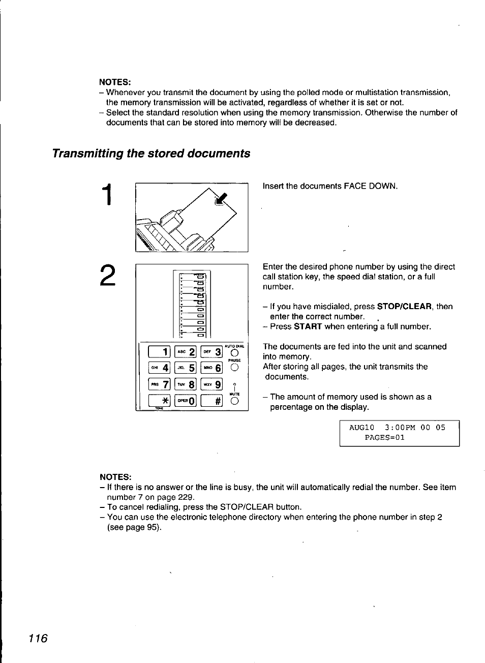 Notes | Panasonic KX-F3100 User Manual | Page 118 / 248