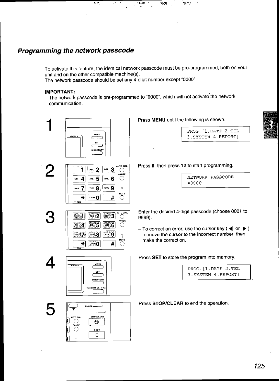 Important | Panasonic KX-F3100 User Manual | Page 127 / 248