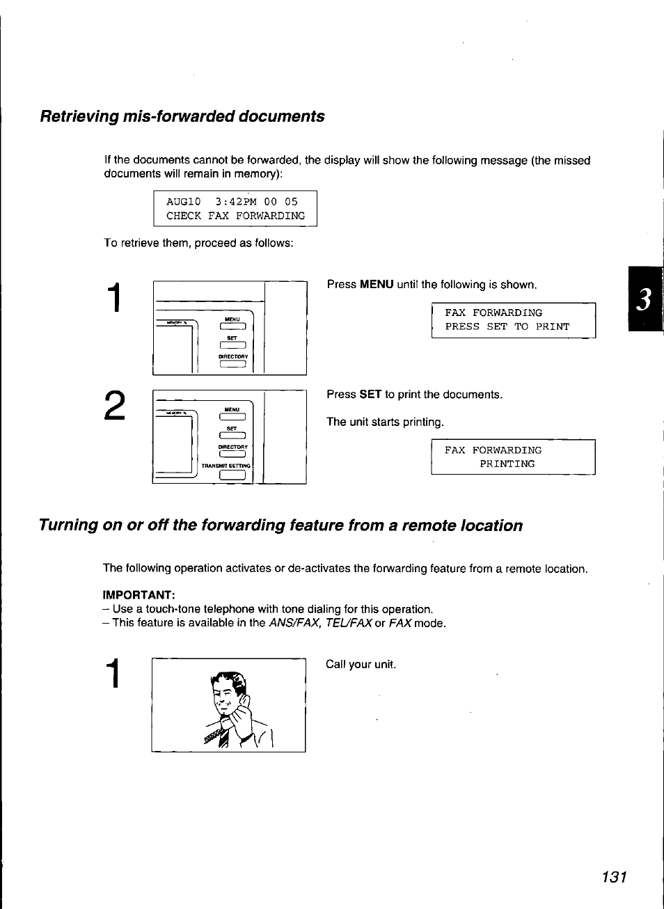 Panasonic KX-F3100 User Manual | Page 133 / 248