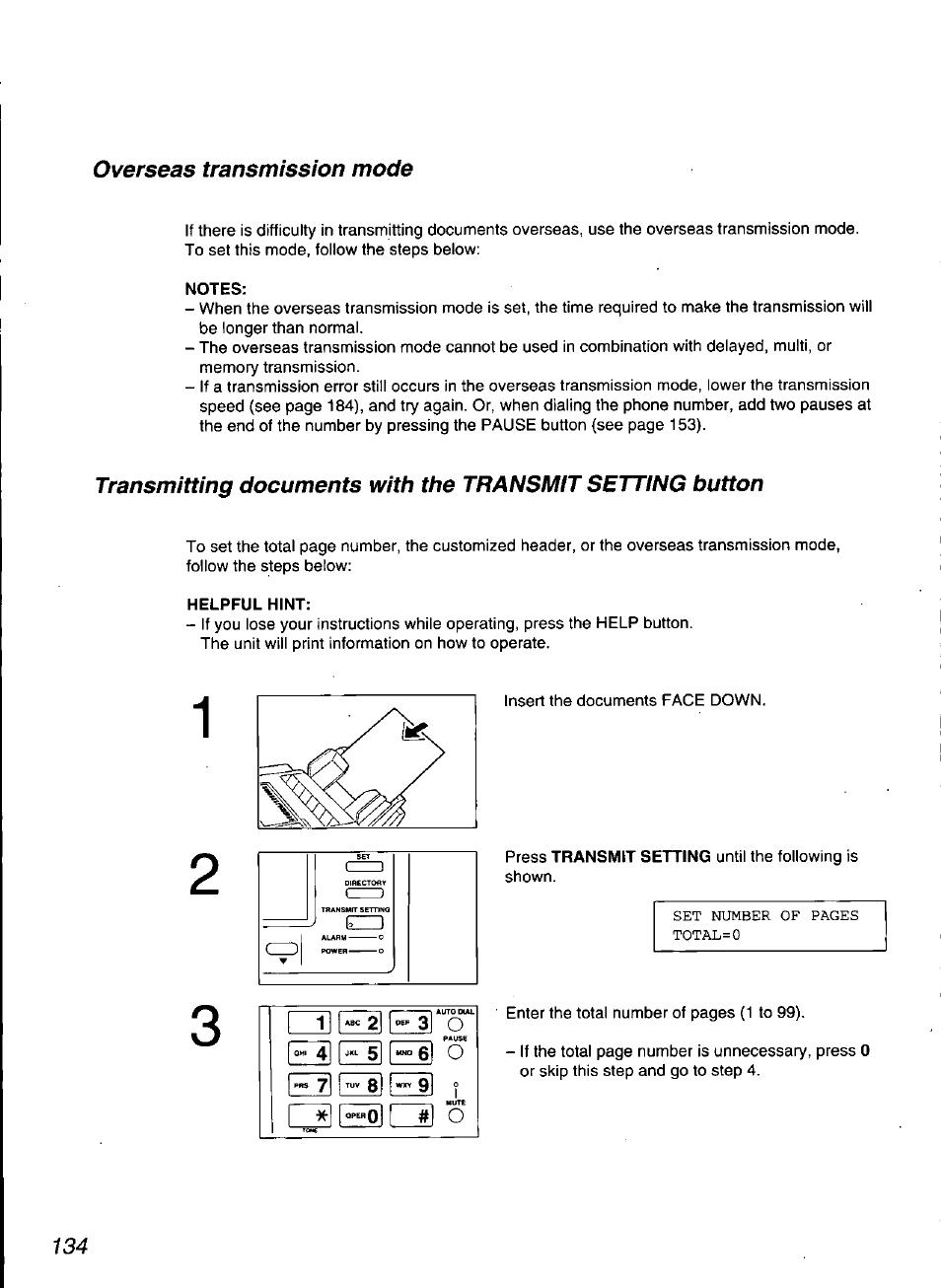 Notes, Helpful hint, Zesq) o | Panasonic KX-F3100 User Manual | Page 136 / 248