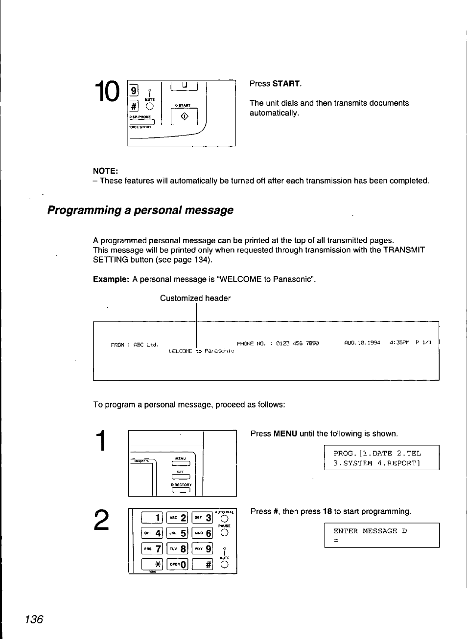 Note | Panasonic KX-F3100 User Manual | Page 138 / 248