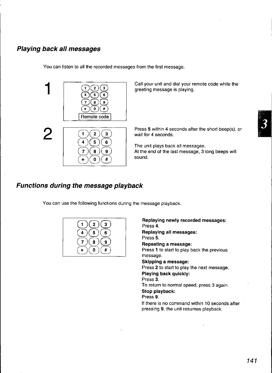 Replaying newly recorded messages, Cd cd cd, Cd cd cd cd cd | Panasonic KX-F3100 User Manual | Page 143 / 248