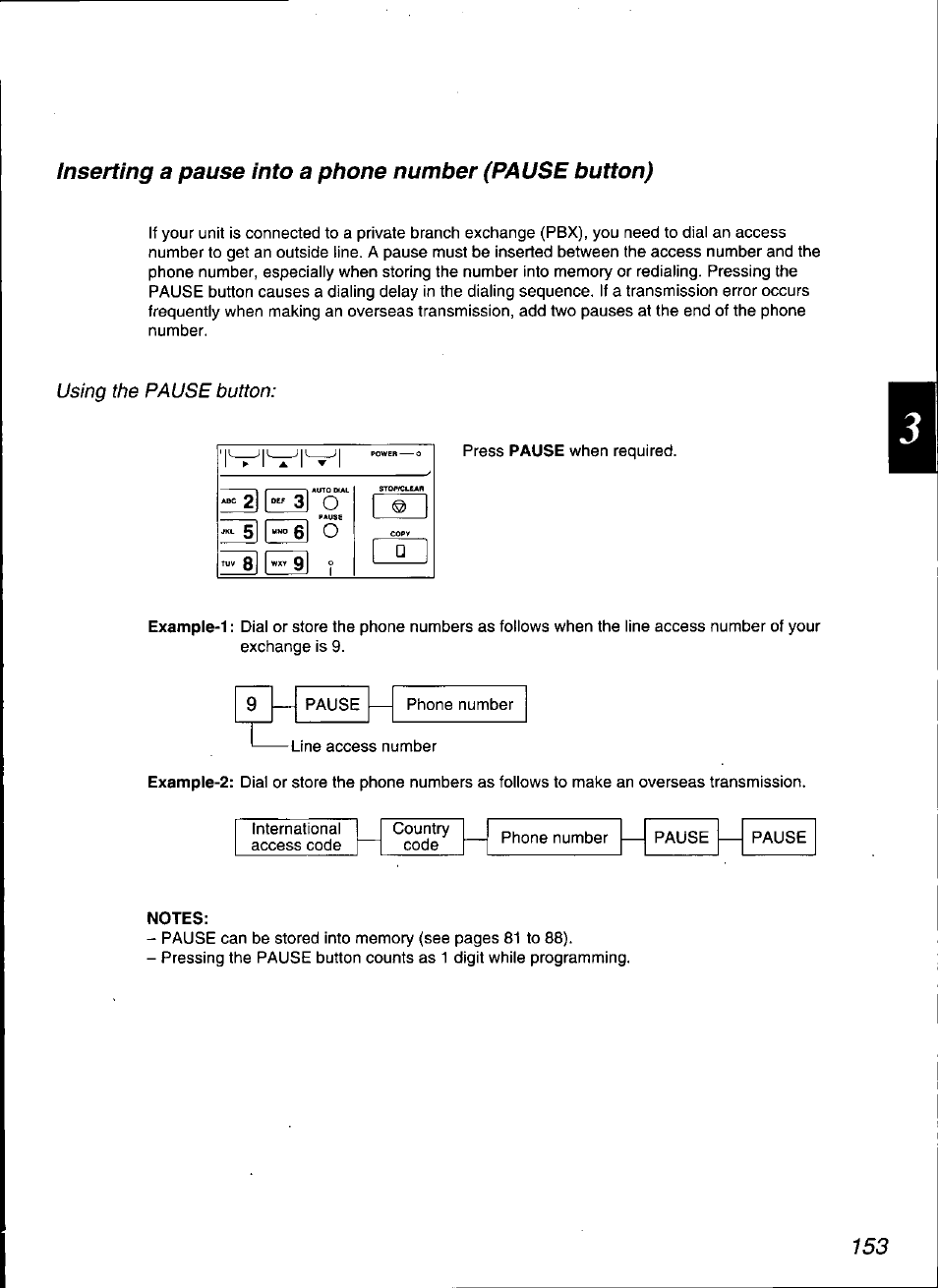 Notes | Panasonic KX-F3100 User Manual | Page 155 / 248
