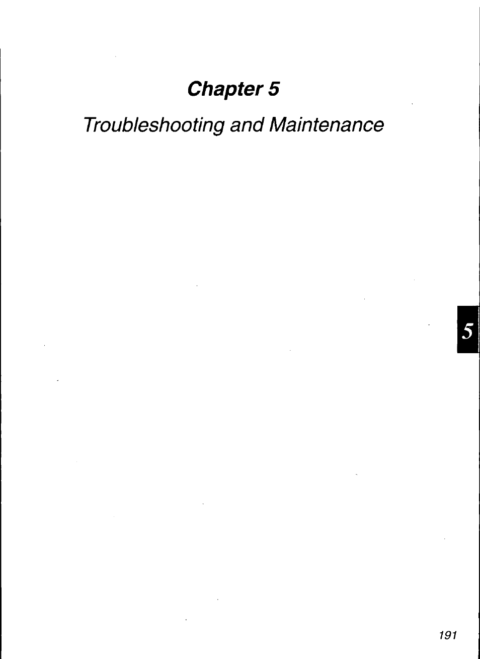 Troubleshooting and maintenance, Chapter 5 | Panasonic KX-F3100 User Manual | Page 193 / 248