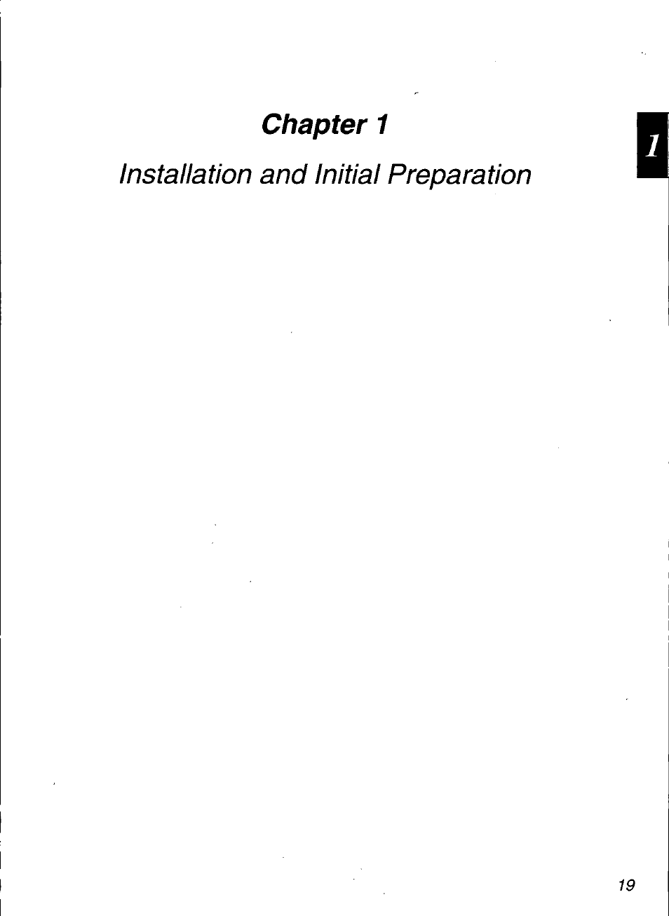 Installation and initial preparation, Chapter 1 | Panasonic KX-F3100 User Manual | Page 21 / 248