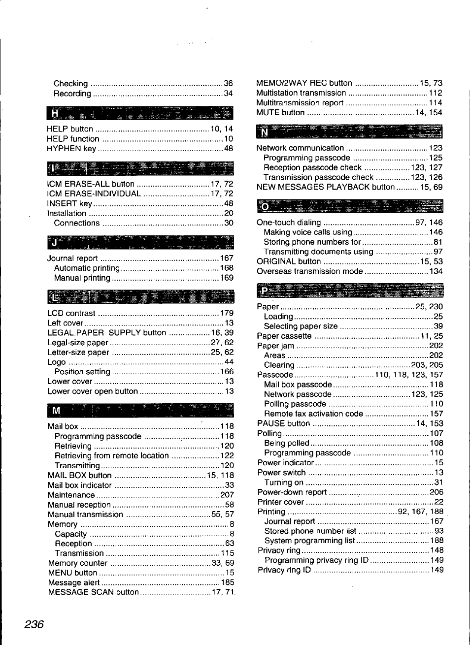 Panasonic KX-F3100 User Manual | Page 238 / 248
