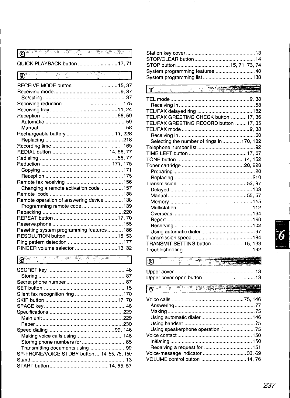 Panasonic KX-F3100 User Manual | Page 239 / 248