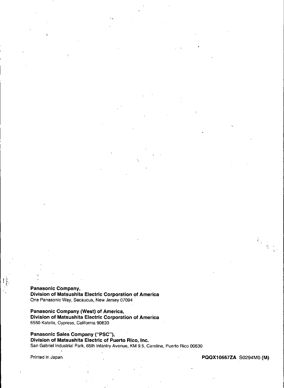 Panasonic KX-F3100 User Manual | Page 248 / 248