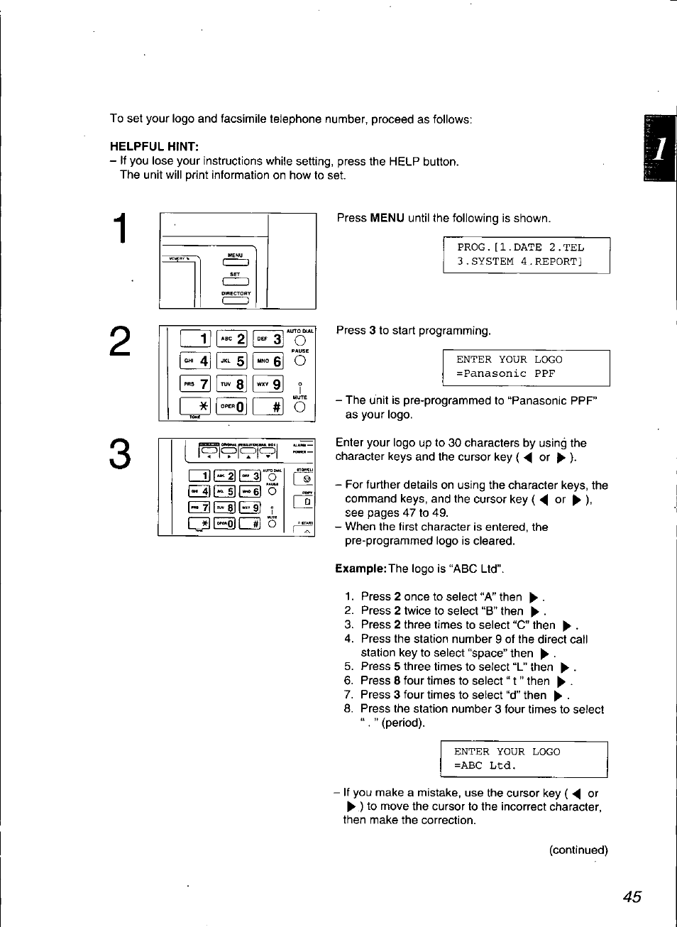 Panasonic KX-F3100 User Manual | Page 47 / 248