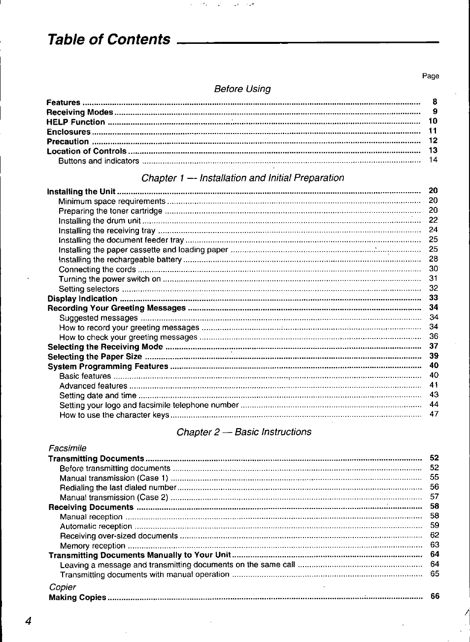 Panasonic KX-F3100 User Manual | Page 6 / 248