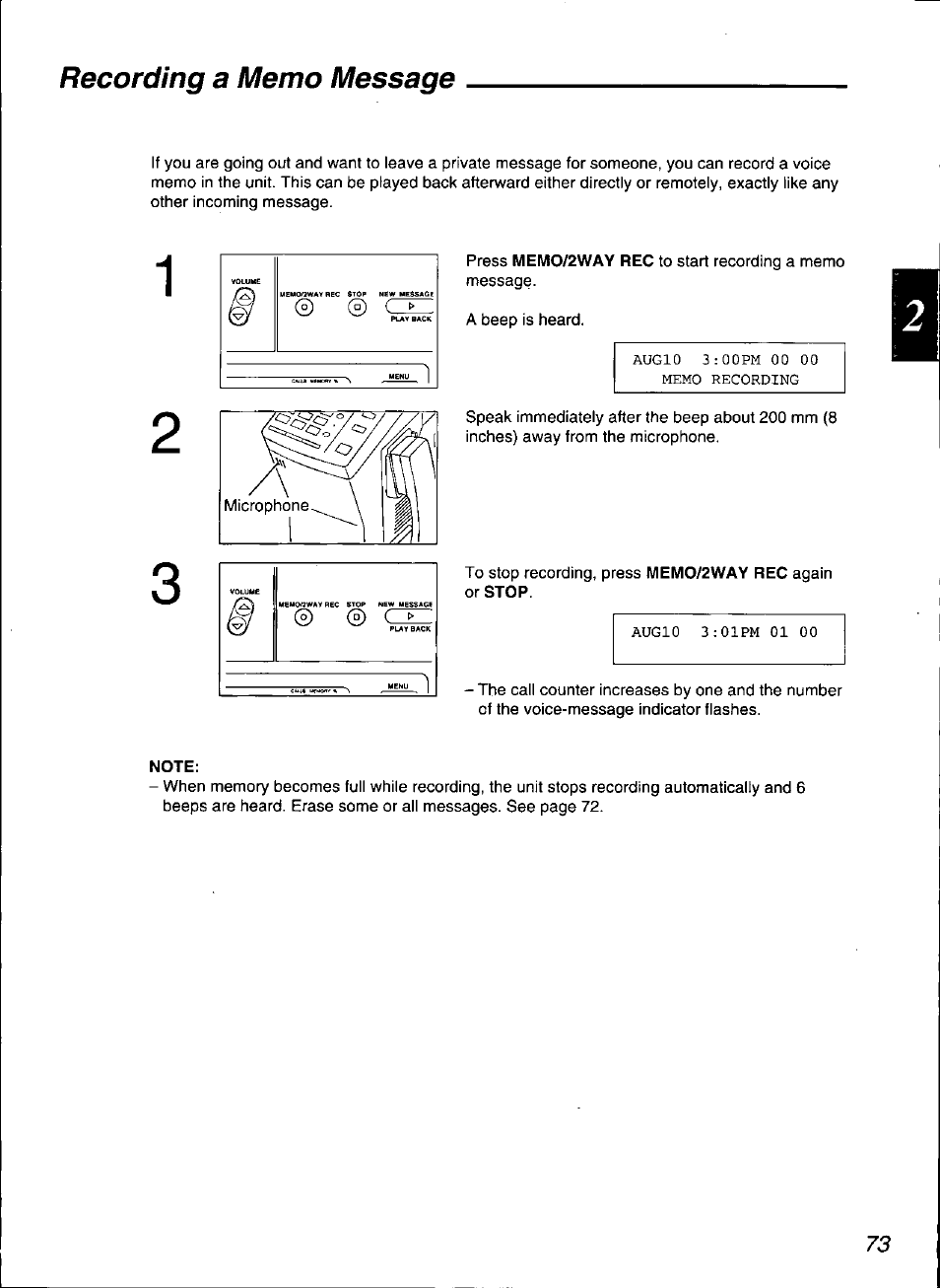 Note | Panasonic KX-F3100 User Manual | Page 75 / 248