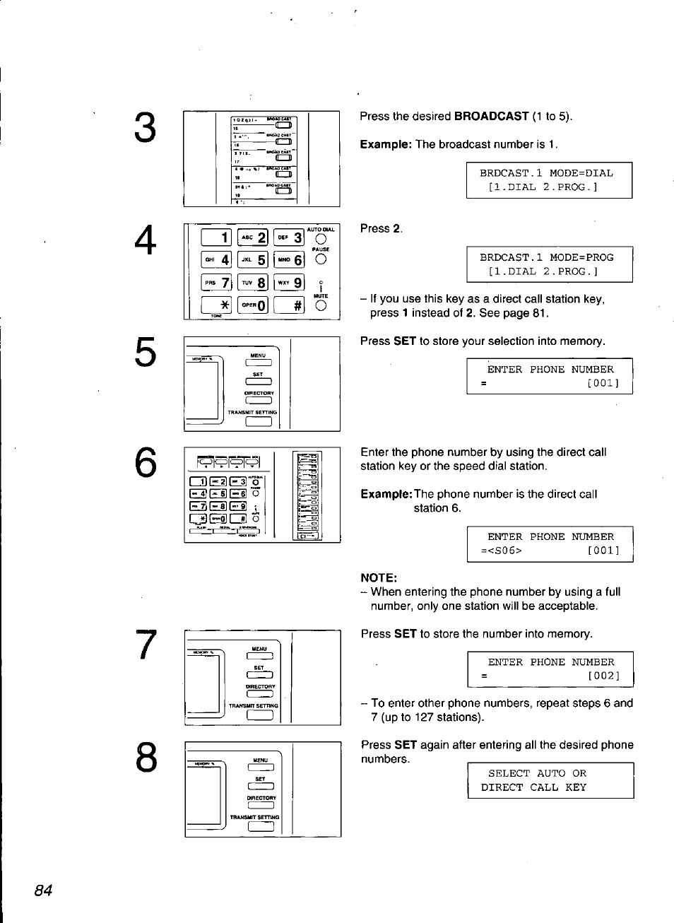 Note | Panasonic KX-F3100 User Manual | Page 86 / 248