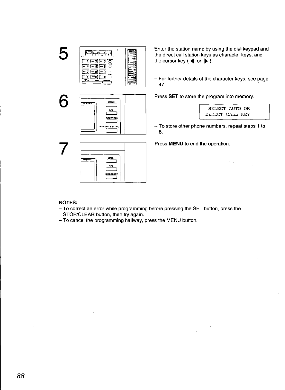 Notes | Panasonic KX-F3100 User Manual | Page 90 / 248