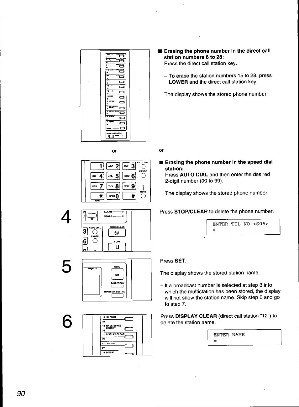Erasing the phone number in the speed dial station | Panasonic KX-F3100 User Manual | Page 92 / 248